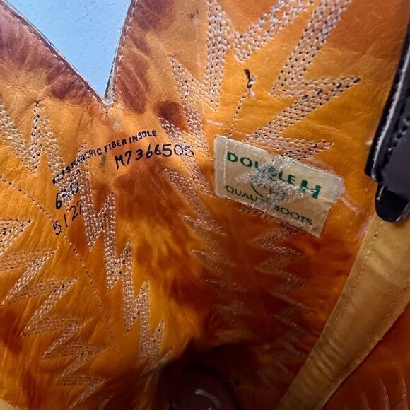 Double H Grey Leather Tall Western Heeled Cowboy Boots - Picture 13 of 14